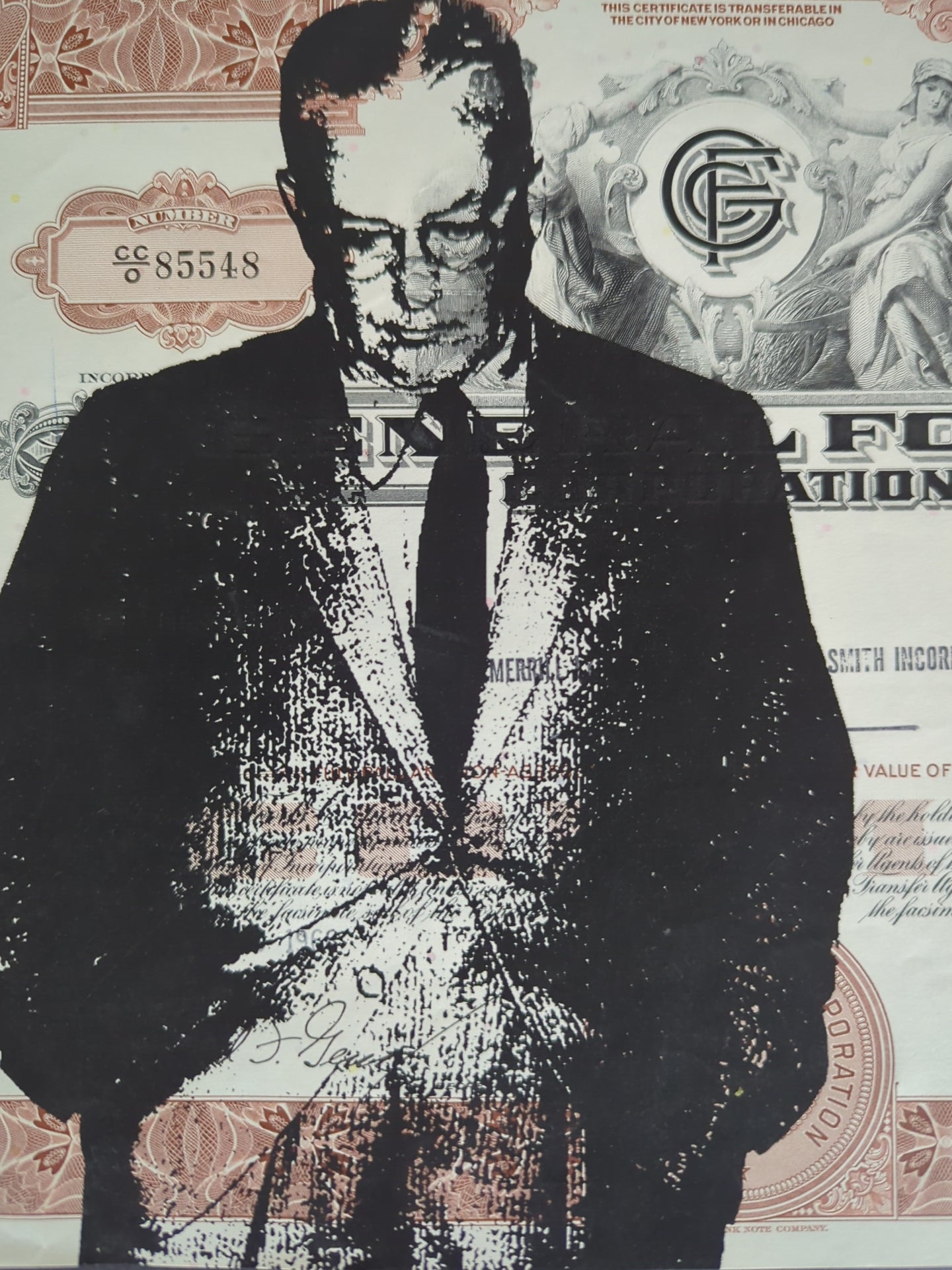 State of Economy,Stencil on Bond Certificate by Ripper1331