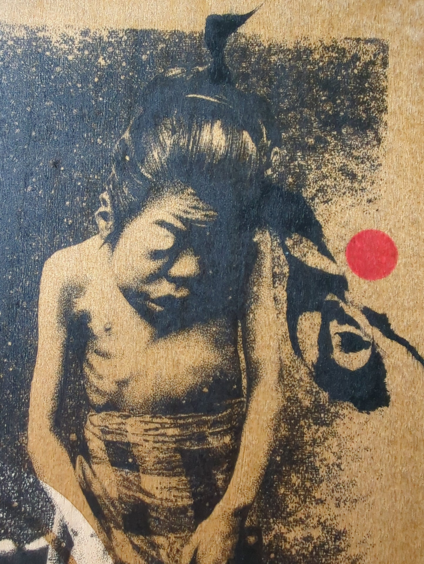 Nishi -Apathy-無気力 [mukiryoku]  Mixed Media on Wood - Japanese Contemporary Art