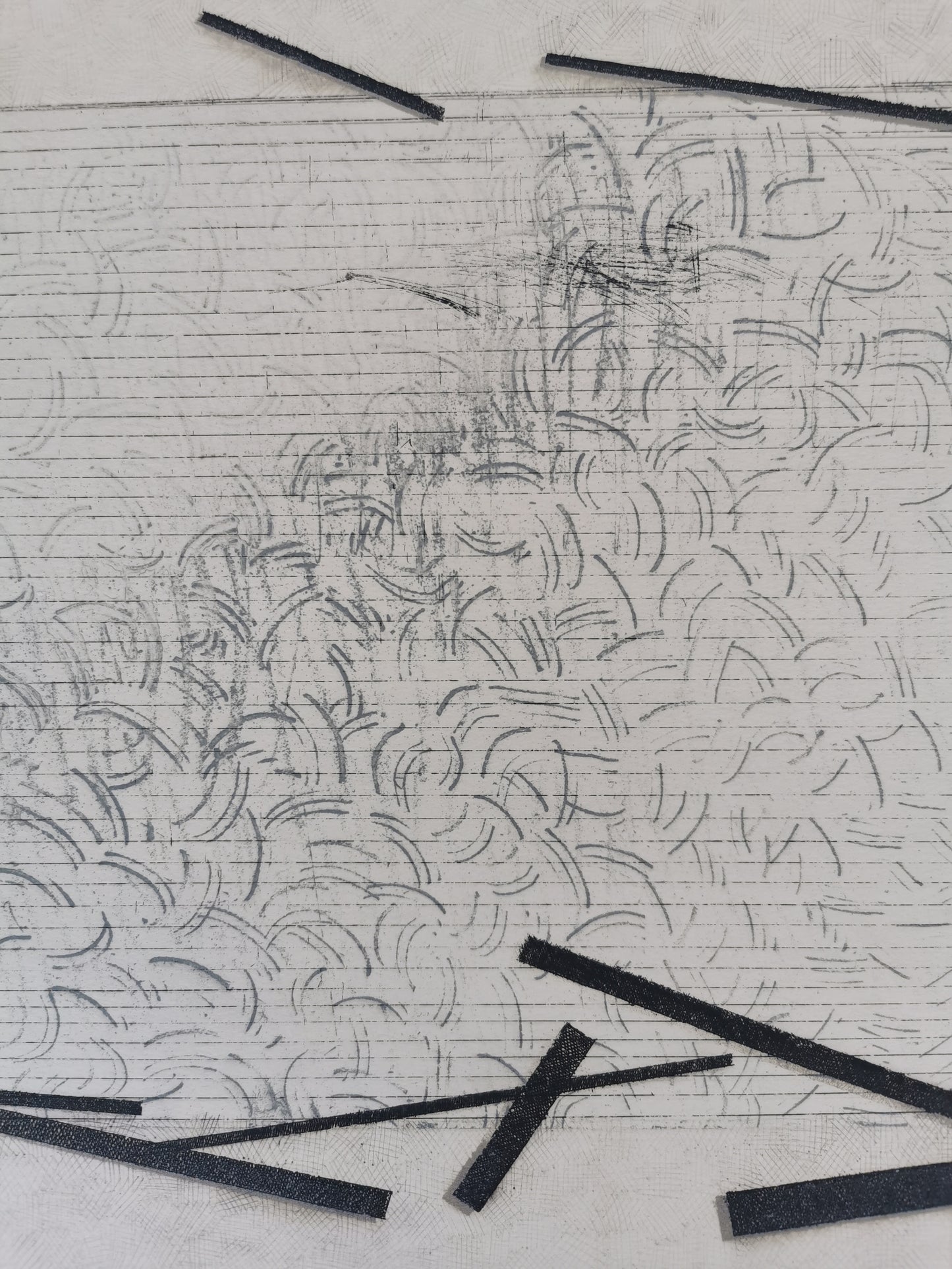 Shiraishi, Yuko - Composition on paper - Japanese Abstract Art on Paper