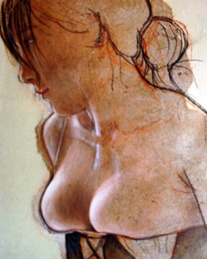 Portrait, pastel on paper by Derek Jones